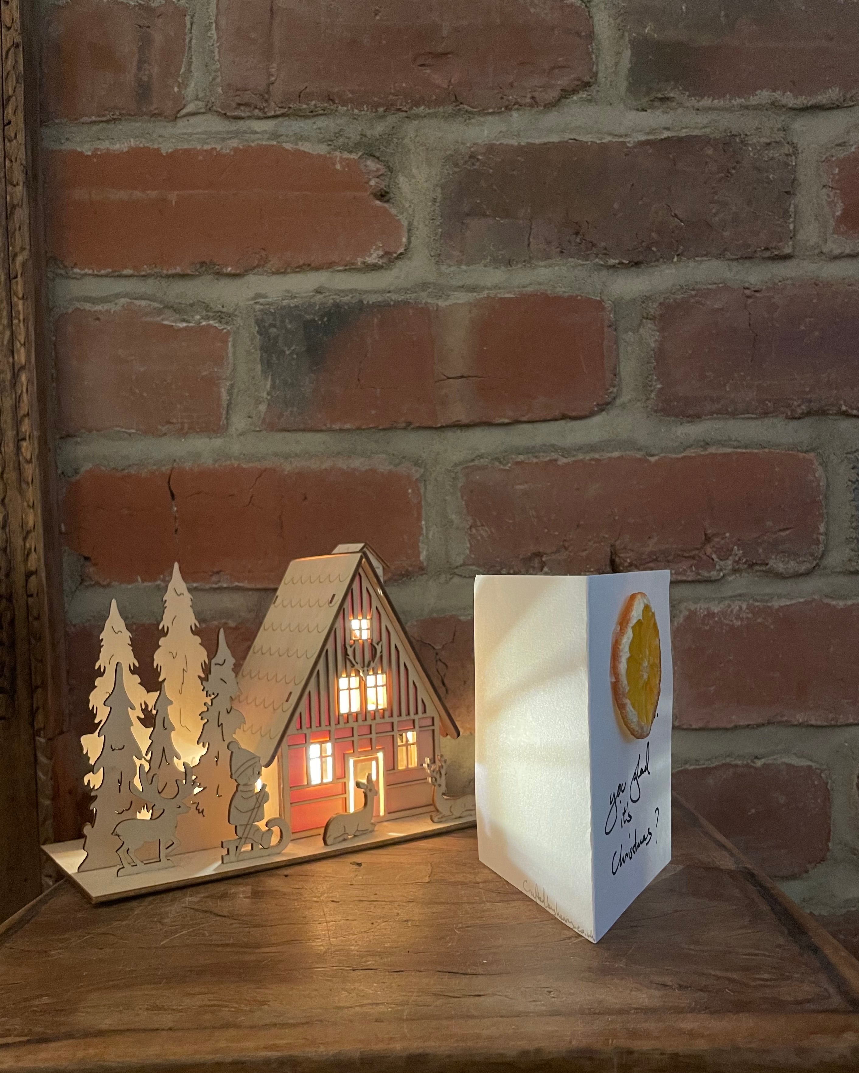 Organic Orange Slice Festive Card - 'Orange you glad it's Christmas?'