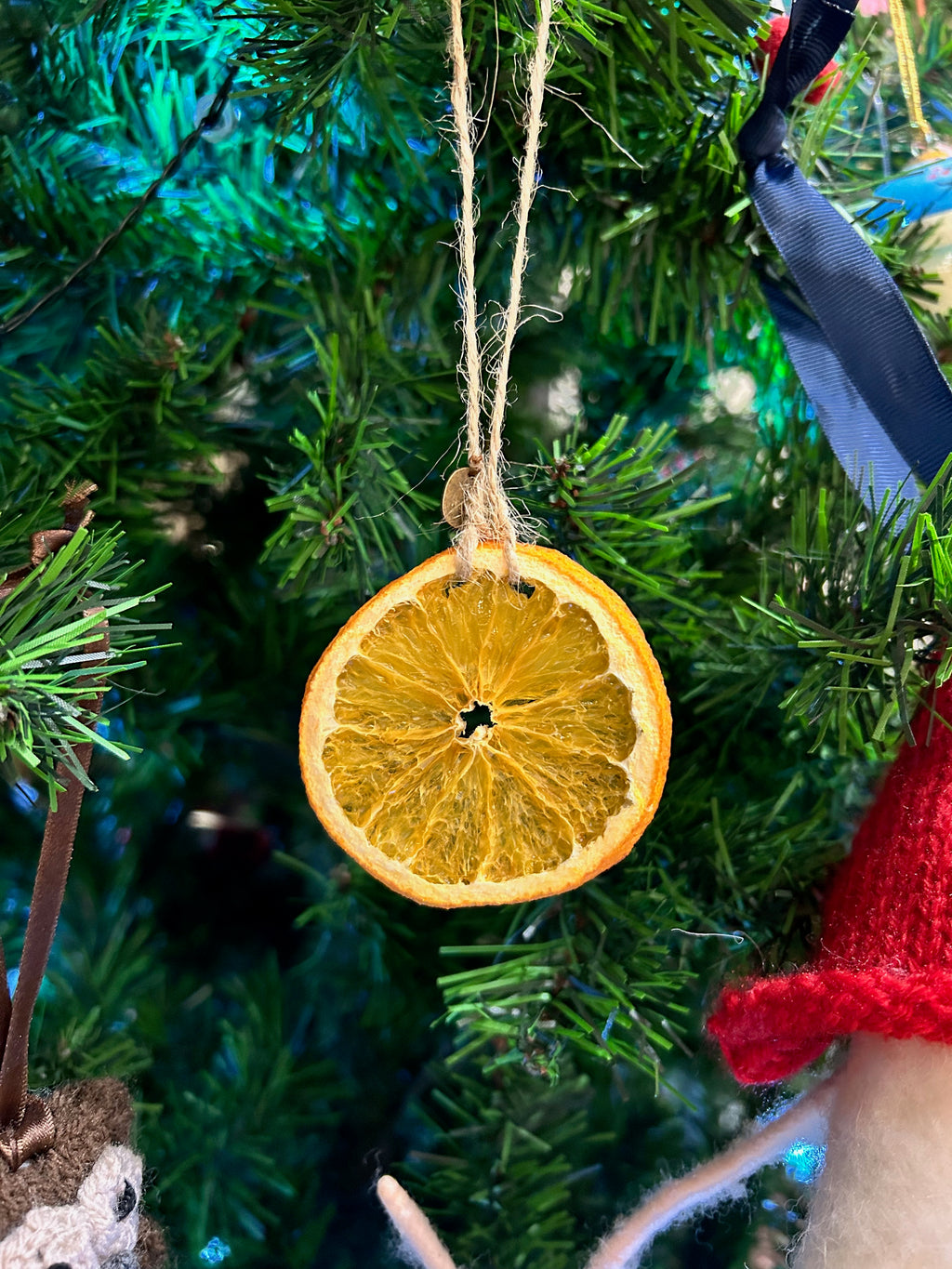 Natural Dried Orange Slice Baubles 3x – Hand-Prepared Citrus Christmas Ornaments